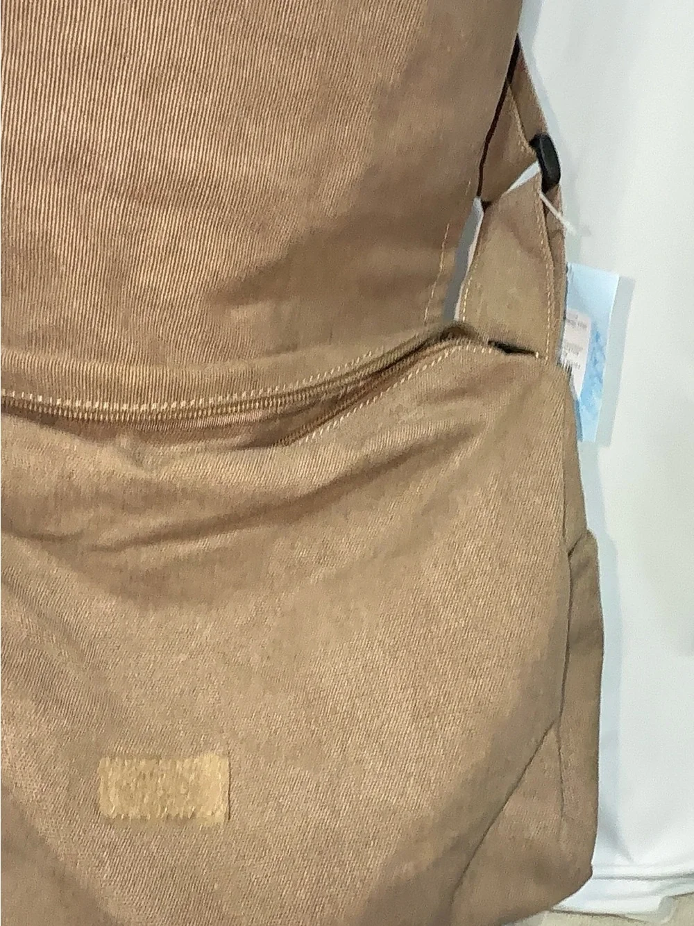 Canvas Messenger Bag Khaki Crossbody Shoulder Bag Adjustable Strap Travel Bag